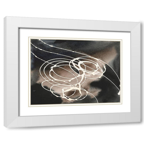 Midnight Swirl I White Modern Wood Framed Art Print with Double Matting by Moore, Regina