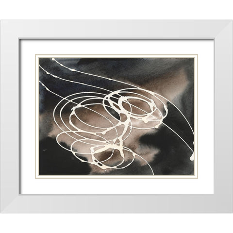 Midnight Swirl I White Modern Wood Framed Art Print with Double Matting by Moore, Regina