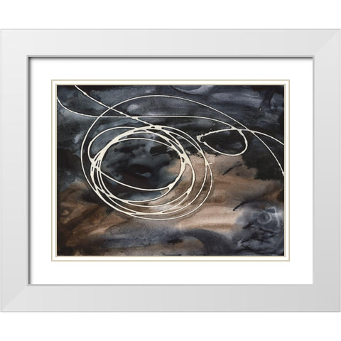 Midnight Swirl II White Modern Wood Framed Art Print with Double Matting by Moore, Regina