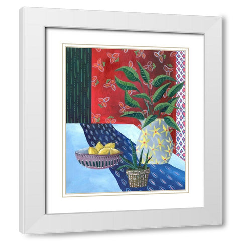 Table Vignette I White Modern Wood Framed Art Print with Double Matting by Moore, Regina