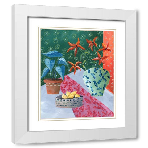 Table Vignette II White Modern Wood Framed Art Print with Double Matting by Moore, Regina