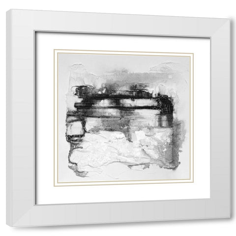 Travertine I White Modern Wood Framed Art Print with Double Matting by Finch, Scherrer