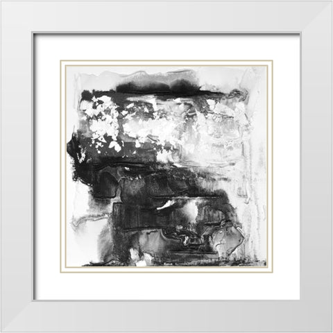 Travertine II White Modern Wood Framed Art Print with Double Matting by Finch, Scherrer
