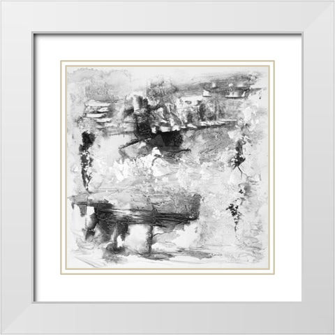 Travertine III White Modern Wood Framed Art Print with Double Matting by Finch, Scherrer
