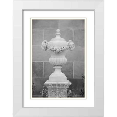 Black and White Fountains III White Modern Wood Framed Art Print with Double Matting by DeNardo, Laura