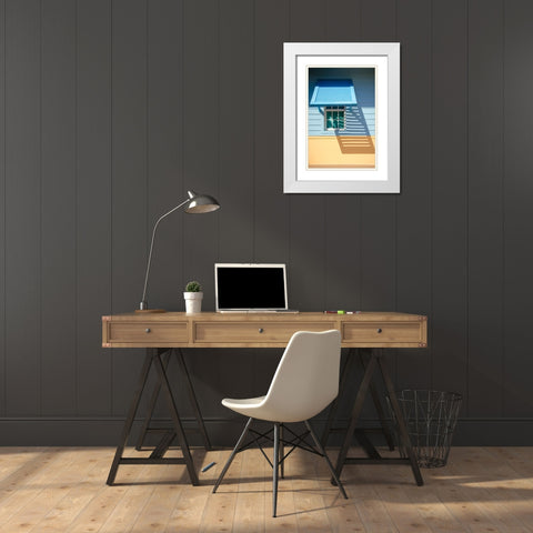Beachtown Blues I White Modern Wood Framed Art Print with Double Matting by DeNardo, Laura