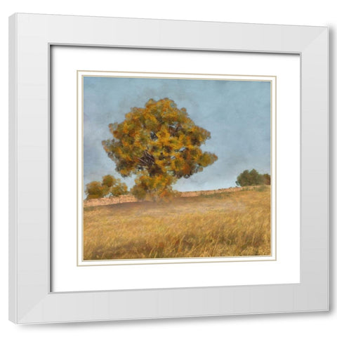 Autumns Tranquility II White Modern Wood Framed Art Print with Double Matting by Saunders, Alonzo
