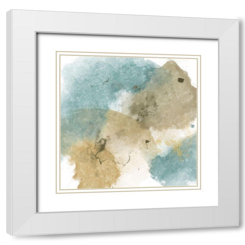 Fading Pieces I White Modern Wood Framed Art Print with Double Matting by Saunders, Alonzo