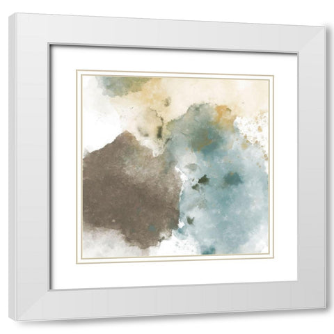 Fading Pieces II White Modern Wood Framed Art Print with Double Matting by Saunders, Alonzo