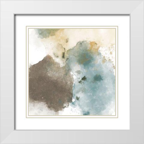 Fading Pieces II White Modern Wood Framed Art Print with Double Matting by Saunders, Alonzo