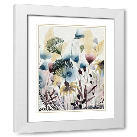 Watercolor Wildflower I White Modern Wood Framed Art Print with Double Matting by Popp, Grace