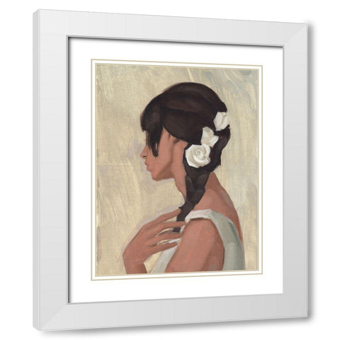 Female Portrait II White Modern Wood Framed Art Print with Double Matting by Green, Jacob