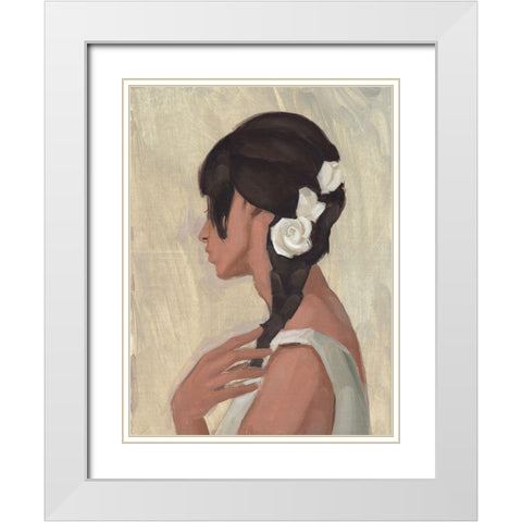 Female Portrait II White Modern Wood Framed Art Print with Double Matting by Green, Jacob