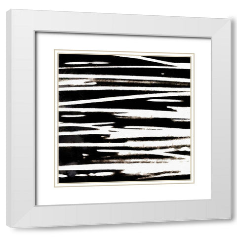 Streaking Paths III White Modern Wood Framed Art Print with Double Matting by Saunders, Alonzo