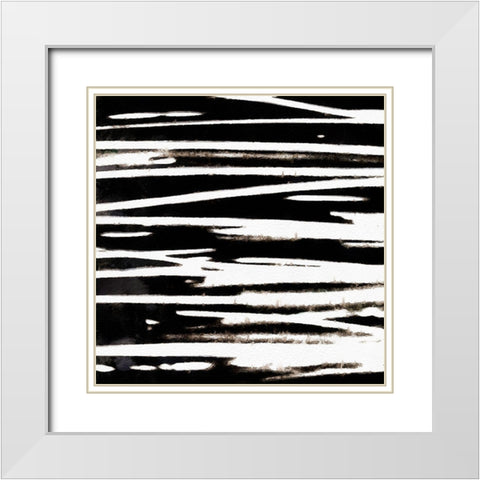 Streaking Paths III White Modern Wood Framed Art Print with Double Matting by Saunders, Alonzo