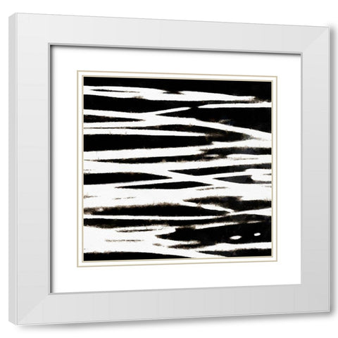 Streaking Paths IV White Modern Wood Framed Art Print with Double Matting by Saunders, Alonzo