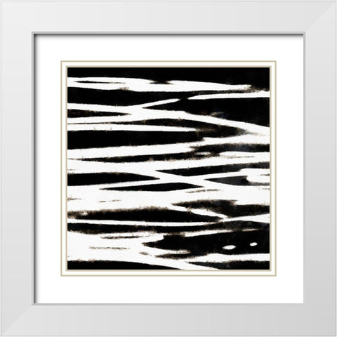 Streaking Paths IV White Modern Wood Framed Art Print with Double Matting by Saunders, Alonzo
