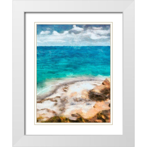Seaside Views II White Modern Wood Framed Art Print with Double Matting by Saunders, Alonzo