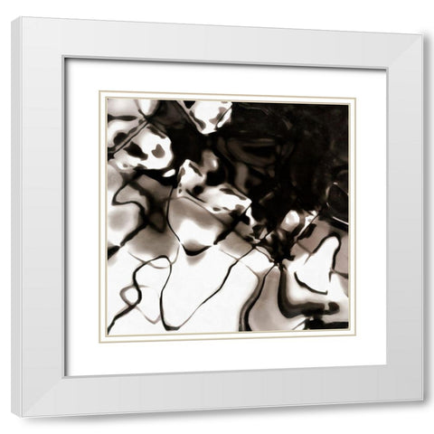 Shimmering Glow II White Modern Wood Framed Art Print with Double Matting by Saunders, Alonzo