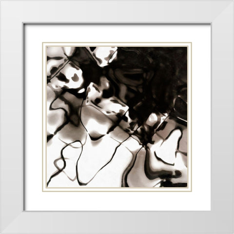 Shimmering Glow II White Modern Wood Framed Art Print with Double Matting by Saunders, Alonzo
