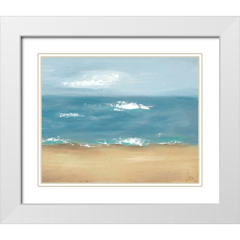 By the Beach II White Modern Wood Framed Art Print with Double Matting by Reynolds, Jade