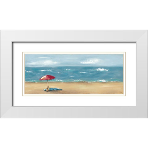 By the Beach III White Modern Wood Framed Art Print with Double Matting by Reynolds, Jade