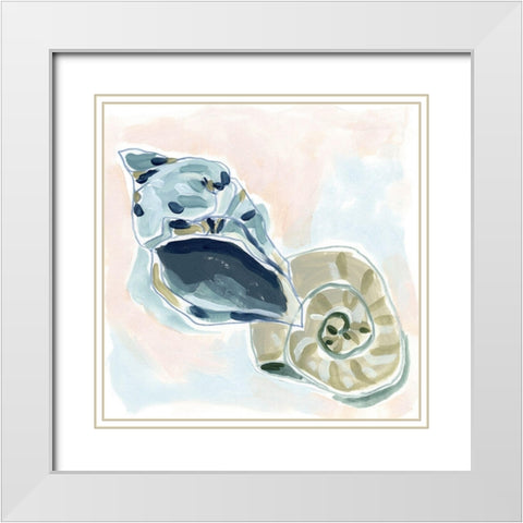 Shell Melody II White Modern Wood Framed Art Print with Double Matting by Vess, June Erica