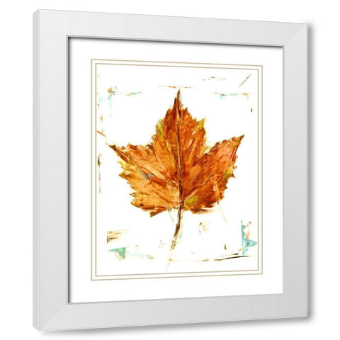 Autumn Leaf Study I White Modern Wood Framed Art Print with Double Matting by Harper, Ethan