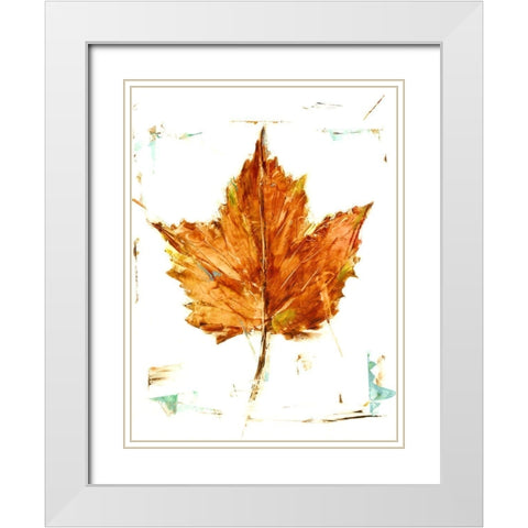 Autumn Leaf Study I White Modern Wood Framed Art Print with Double Matting by Harper, Ethan