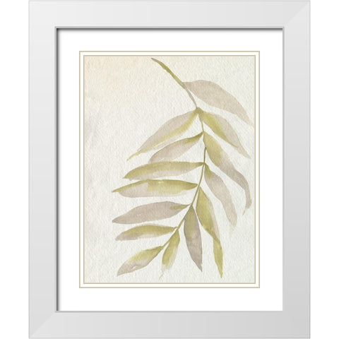 Whispering Palm I White Modern Wood Framed Art Print with Double Matting by Goldberger, Jennifer