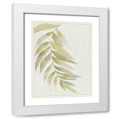 Whispering Palm II White Modern Wood Framed Art Print with Double Matting by Goldberger, Jennifer