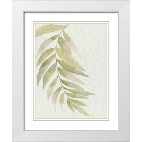 Whispering Palm II White Modern Wood Framed Art Print with Double Matting by Goldberger, Jennifer