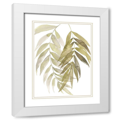 Palm Embrace I White Modern Wood Framed Art Print with Double Matting by Goldberger, Jennifer