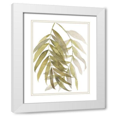 Palm Embrace II White Modern Wood Framed Art Print with Double Matting by Goldberger, Jennifer