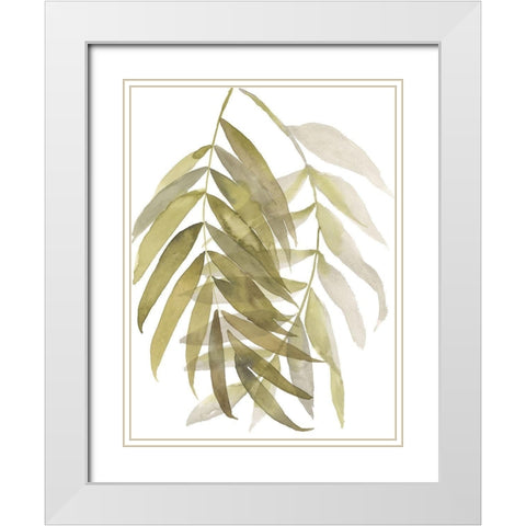 Palm Embrace II White Modern Wood Framed Art Print with Double Matting by Goldberger, Jennifer