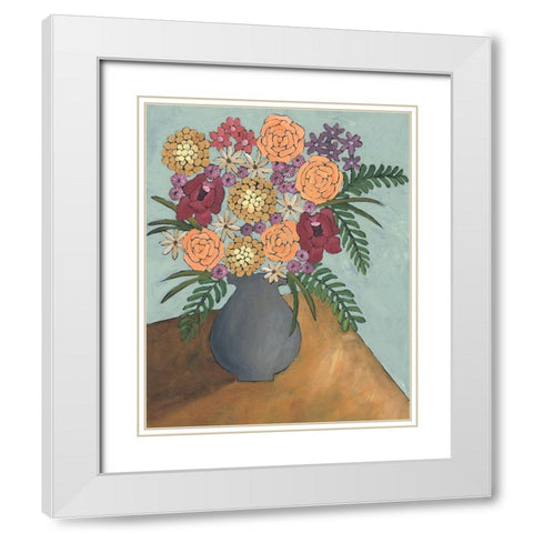 Table Arrangement II White Modern Wood Framed Art Print with Double Matting by Moore, Regina