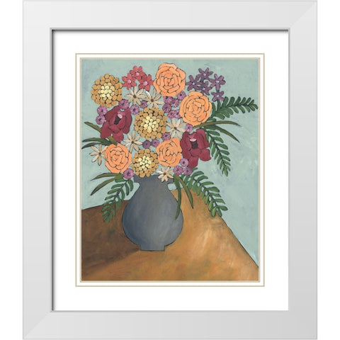 Table Arrangement II White Modern Wood Framed Art Print with Double Matting by Moore, Regina