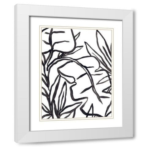 Naive Foliage I White Modern Wood Framed Art Print with Double Matting by Vess, June Erica