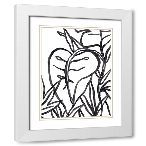 Naive Foliage II White Modern Wood Framed Art Print with Double Matting by Vess, June Erica