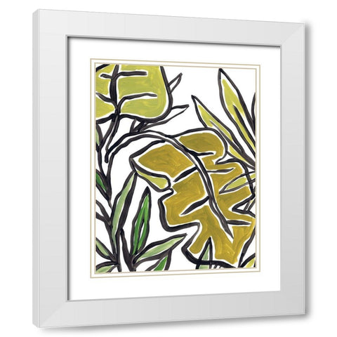 Naive Foliage III White Modern Wood Framed Art Print with Double Matting by Vess, June Erica