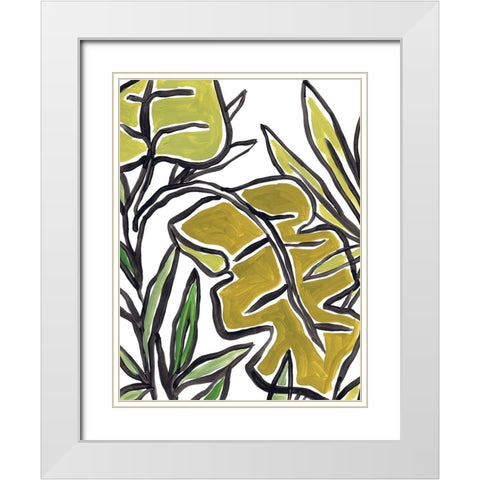 Naive Foliage III White Modern Wood Framed Art Print with Double Matting by Vess, June Erica