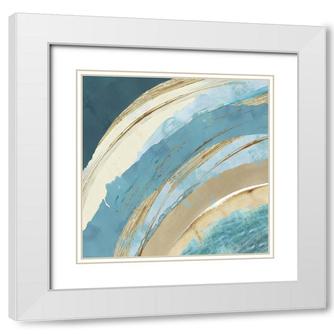 Making Blue Waves I White Modern Wood Framed Art Print with Double Matting by Kouta, Flora