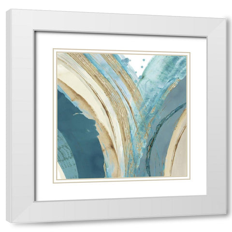 Making Blue Waves IV White Modern Wood Framed Art Print with Double Matting by Kouta, Flora