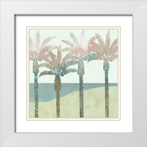 Retro Palms II White Modern Wood Framed Art Print with Double Matting by Kouta, Flora