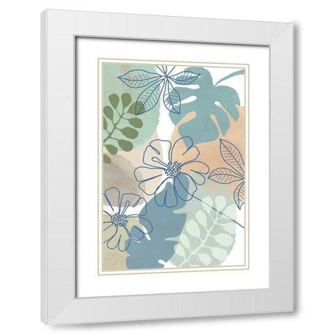 Tropical Flower Power II White Modern Wood Framed Art Print with Double Matting by Kouta, Flora