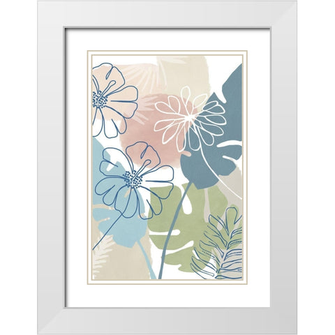 Tropical Flower Power III White Modern Wood Framed Art Print with Double Matting by Kouta, Flora