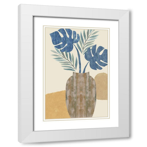 Indigo Yellow Still Life I White Modern Wood Framed Art Print with Double Matting by Kouta, Flora