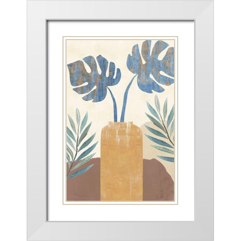 Indigo Yellow Still Life II White Modern Wood Framed Art Print with Double Matting by Kouta, Flora