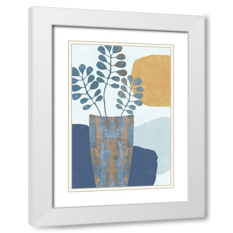 Indigo Yellow Still Life III White Modern Wood Framed Art Print with Double Matting by Kouta, Flora