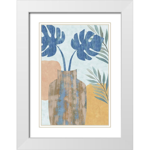 Indigo Yellow Still Life IV White Modern Wood Framed Art Print with Double Matting by Kouta, Flora
